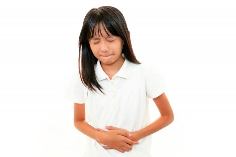 Abdominal pain in children due to parasites